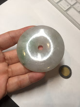 Load image into Gallery viewer, 56.6mm 100% Natural sunny green/purple/gray jadeite Jade big Safety Guardian Button(donut) Pendant/worry stone F143
