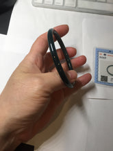 Load image into Gallery viewer, 60.2mm Certified Type A 100% Natural dark green/blue/gray Guatemala slim round cut Jadeite bangle PA146-8841
