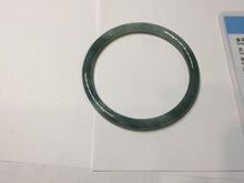 Load image into Gallery viewer, 57.6mm Certified Type A 100% Natural dark green/blue/gray with Guatemala slim round cut Jadeite bangle PJ91-3451
