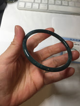 Load image into Gallery viewer, 60.2mm Certified Type A 100% Natural dark green/blue/gray Guatemala slim round cut Jadeite bangle PA146-8841
