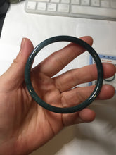 Load image into Gallery viewer, 60.2mm Certified Type A 100% Natural dark green/blue/gray Guatemala slim round cut Jadeite bangle PA146-8841
