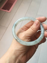 Load image into Gallery viewer, 58.5mm certified 100% natural Type A white dark green ink painting (水墨) round cut jadeite jade bangle PC160-3157
