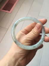 Load image into Gallery viewer, 58.5mm certified 100% natural Type A white dark green ink painting (水墨) round cut jadeite jade bangle PC160-3157
