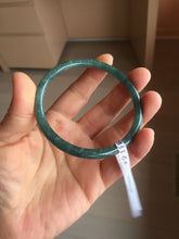 Load image into Gallery viewer, 60mm Certified Type A 100% Natural dark green/blue/gray with Guatemala slim round cut Jadeite bangle PH4-2333

