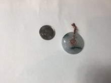 Load image into Gallery viewer, 23.8mm Type A 100% Natural icy watery white with green floating flowers Jadeite Safety Guardian Button donuts pendant BP186
