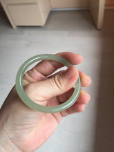 Load image into Gallery viewer, 51mm Certified 100% Natural icy white light yellow green gray slim round cut nephrite jade bangle HN160-8259
