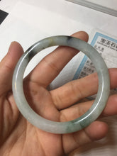 Load image into Gallery viewer, Sold! please don&#39;t order. THanks. 57mm certified type A 100% Natural green/brown/purple slim round cut jadeite jade bangle GL38-6-9010
