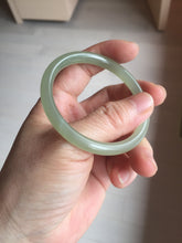 Load image into Gallery viewer, 51mm Certified 100% Natural icy white light yellow green gray slim round cut nephrite jade bangle HN160-8259
