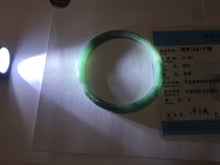 Load image into Gallery viewer, 57.6mm Certified Type A 100% Natural dark green/blue/gray with Guatemala slim round cut Jadeite bangle PJ91-3451
