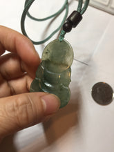 Load image into Gallery viewer, 100% natural grade A icy watery dark green gray jadeite jade Guanyin pendants PB202
