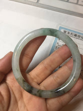 Load image into Gallery viewer, Sold! please don&#39;t order. THanks. 57mm certified type A 100% Natural green/brown/purple slim round cut jadeite jade bangle GL38-6-9010
