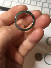Load image into Gallery viewer, 18.8mm size 8 3/4 100% natural type A icy watery green/blue slim style Guatemala jadeite jade band ring group  BP73
