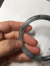 Load image into Gallery viewer, 55.8mm Certified Type A 100% Natural icy watery dark green/purple/gray round cut Jadeite bangle AA131-6925
