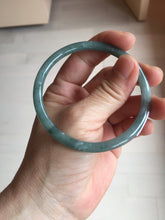 Load image into Gallery viewer, 57.2mm Certified Type A 100% Natural dark green/blue/gray with Guatemala slim round cut Jadeite bangle BH237-0237
