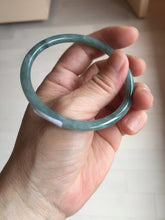 Load image into Gallery viewer, 57.2mm Certified Type A 100% Natural dark green/blue/gray with Guatemala slim round cut Jadeite bangle BH237-0237
