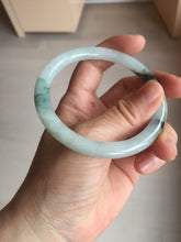 Load image into Gallery viewer, Sold! please don&#39;t order. THanks. 57mm certified type A 100% Natural green/brown/purple slim round cut jadeite jade bangle GL38-6-9010
