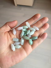 Load image into Gallery viewer, Type A 100% Natural icy watery light sunny green/white/purple jadeite Jade magnolia buds Pendant BF153
