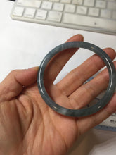Load image into Gallery viewer, 58.5mm Certified Type A 100% Natural dark green/blue/gray Guatemala slim round cut Jadeite bangle PH7-2347
