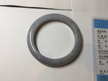 Load image into Gallery viewer, 54.5mm Certified type A 100% Natural dark green gray brown purple two-tone(半山半水) serenity Jadeite bangle PB204-3360
