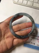 Load image into Gallery viewer, 55.8mm Certified Type A 100% Natural icy watery dark green/purple/gray round cut Jadeite bangle AA131-6925
