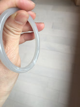 Load image into Gallery viewer, 53.9mm Certified 100% Natural icy gray (灰冰) pale pink(藕粉) slim round cut nephrite jade bangle HN159-9101
