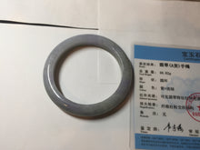 Load image into Gallery viewer, 54.5mm Certified type A 100% Natural dark green gray brown purple two-tone(半山半水) serenity Jadeite bangle PB204-3360
