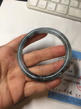 Load image into Gallery viewer, 55.8mm Certified Type A 100% Natural icy watery dark green/purple/gray round cut Jadeite bangle AA131-6925
