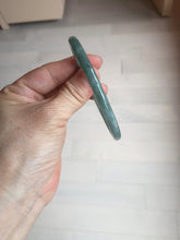 Load image into Gallery viewer, 57.2mm Certified Type A 100% Natural dark green/blue/gray with Guatemala slim round cut Jadeite bangle BH237-0237

