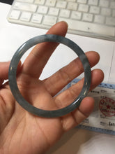 Load image into Gallery viewer, 58.5mm Certified Type A 100% Natural dark green/blue/gray Guatemala slim round cut Jadeite bangle PH7-2347
