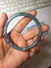 Load image into Gallery viewer, 58.5mm Certified Type A 100% Natural dark green/blue/gray Guatemala slim round cut Jadeite bangle PH7-2347
