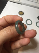 Load image into Gallery viewer, 18.3mm size 8 1/4 100% natural type A icy watery green/blue/gray Guatemala jadeite jade band ring group  BP74
