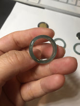 Load image into Gallery viewer, 18.3mm size 8 1/4 100% natural type A icy watery green/blue/gray Guatemala jadeite jade band ring group  BP74
