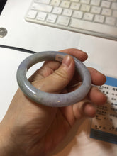 Load image into Gallery viewer, 54.5mm Certified type A 100% Natural dark green gray brown purple two-tone(半山半水) serenity Jadeite bangle PB204-3360
