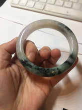 Load image into Gallery viewer, 58.5mm certified Type A 100% Natural dark green purple Jadeite Jade bangle PE75-(2315)

