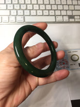 Load image into Gallery viewer, 56.5mm Certified 100% Natural Deep Pine Green/Black "Serene Ember Forest" Nephrite (red-skin nephrite 红皮碧玉) Bangle HT168-11-6179
