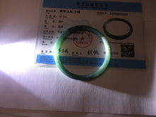 Load image into Gallery viewer, 54.9mm Certified Type A 100% Natural dark green/blue/gray with Guatemala slim round cut Jadeite bangle PJ92-3448
