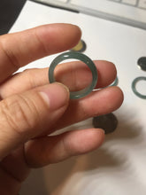 Load image into Gallery viewer, 18.3mm size 8 1/4 100% natural type A icy watery green/blue/gray Guatemala jadeite jade band ring group  BP74
