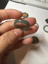 Load image into Gallery viewer, 18.3mm size 8 1/4 100% natural type A icy watery green/blue/gray Guatemala jadeite jade band ring group  BP74
