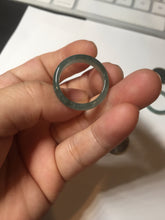 Load image into Gallery viewer, 18.3mm size 8 1/4 100% natural type A icy watery green/blue/gray Guatemala jadeite jade band ring group  BP74
