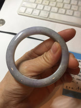 Load image into Gallery viewer, 54.5mm Certified type A 100% Natural dark green gray brown purple two-tone(半山半水) serenity Jadeite bangle PB204-3360
