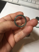 Load image into Gallery viewer, 18.3mm size 8 1/4 100% natural type A icy watery green/blue/gray Guatemala jadeite jade band ring group  BP74

