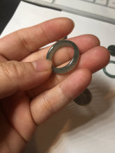 Load image into Gallery viewer, 18.3mm size 8 1/4 100% natural type A icy watery green/blue/gray Guatemala jadeite jade band ring group  BP74

