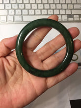 Load image into Gallery viewer, 56.5mm Certified 100% Natural Deep Pine Green/Black "Serene Ember Forest" Nephrite (red-skin nephrite 红皮碧玉) Bangle HT168-11-6179
