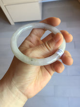 Load image into Gallery viewer, 58.5mm certified Type A 100% Natural white yellow green gray light purple with brown red flying dandelions slim round cut Jadeite Jade bangle PE118-3721
