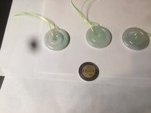Load image into Gallery viewer, 28.5mm Type A 100% Natural light green Jadeite Jade concentric circle safety Guardian ring Pendant (子母扣,同心环) AC84
