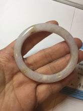 Load image into Gallery viewer, 47mm certified 100% natural Type A light purple white oval jadeite jade bangle PB63-3872
