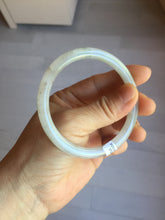 Load image into Gallery viewer, 卖了 56.2mm certified Type A 100% Natural white yellow green gray light purple with brown flying dandelions slim round cut Jadeite Jade bangle PE117-3722
