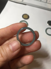 Load image into Gallery viewer, 18.3mm size 8 1/4 100% natural type A icy watery green/blue/gray Guatemala jadeite jade band ring group  BP74
