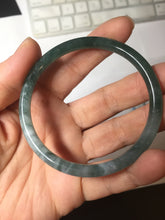 Load image into Gallery viewer, 55.4mm Certified Type A 100% Natural dark green/blue/gray Guatemala slim round cut Jadeite bangle PH8-2351
