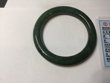 Load image into Gallery viewer, 54.8mm Certified 100% Natural Deep Pine Green/Black "Serene Ember Forest" Nephrite (red-skin nephrite 红皮碧玉)  Bangle HT168-12-6184
